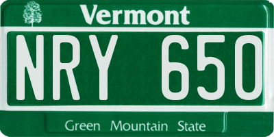 VT license plate NRY650