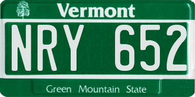 VT license plate NRY652