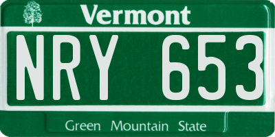 VT license plate NRY653