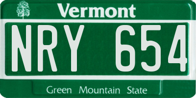 VT license plate NRY654