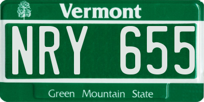VT license plate NRY655