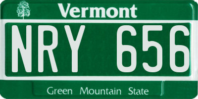 VT license plate NRY656