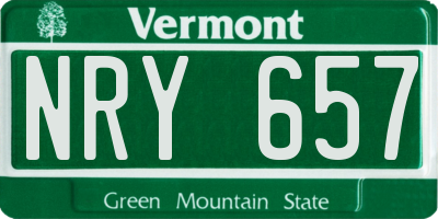 VT license plate NRY657
