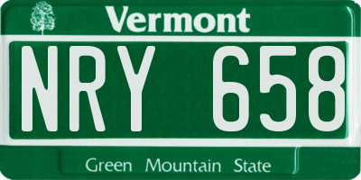 VT license plate NRY658