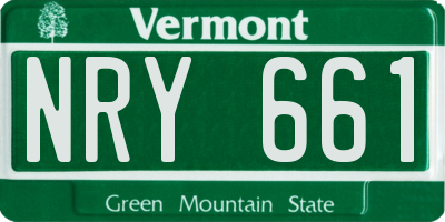 VT license plate NRY661