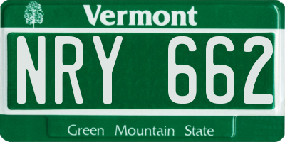 VT license plate NRY662