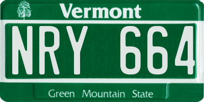 VT license plate NRY664