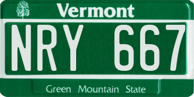 VT license plate NRY667