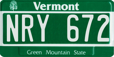 VT license plate NRY672