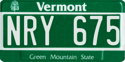 VT license plate NRY675