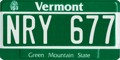 VT license plate NRY677