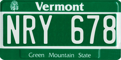 VT license plate NRY678
