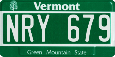 VT license plate NRY679