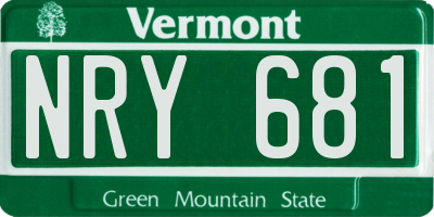 VT license plate NRY681