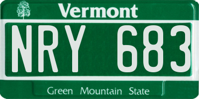 VT license plate NRY683