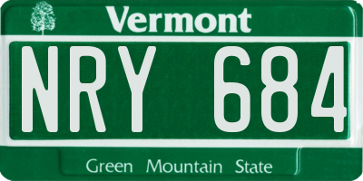 VT license plate NRY684