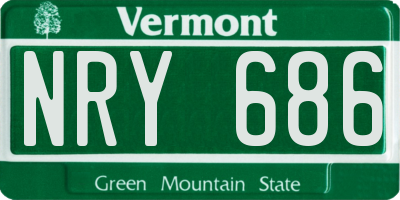VT license plate NRY686