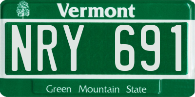 VT license plate NRY691