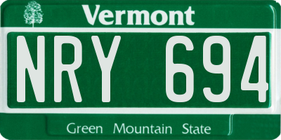 VT license plate NRY694
