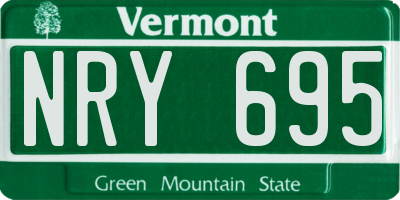 VT license plate NRY695