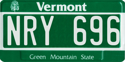 VT license plate NRY696