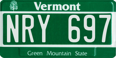 VT license plate NRY697