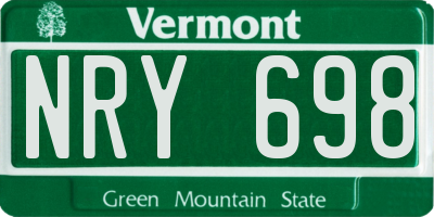 VT license plate NRY698
