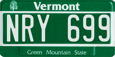 VT license plate NRY699