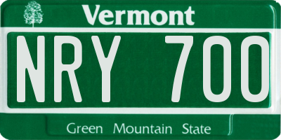 VT license plate NRY700