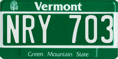 VT license plate NRY703