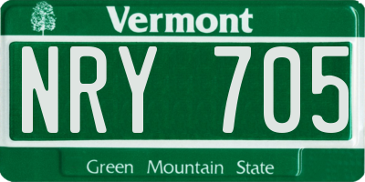 VT license plate NRY705