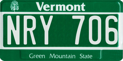 VT license plate NRY706