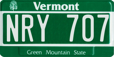 VT license plate NRY707