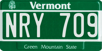 VT license plate NRY709