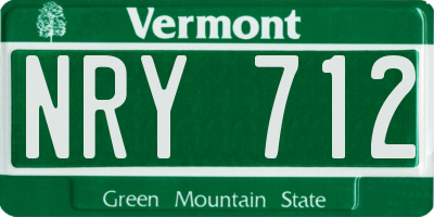 VT license plate NRY712
