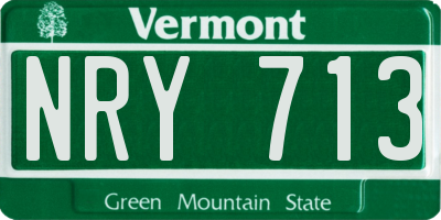 VT license plate NRY713