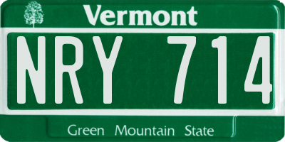VT license plate NRY714