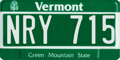 VT license plate NRY715