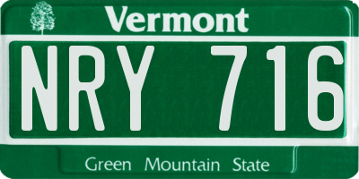 VT license plate NRY716