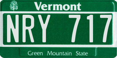 VT license plate NRY717
