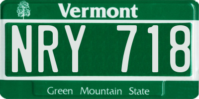 VT license plate NRY718