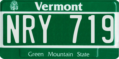 VT license plate NRY719