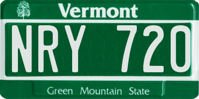 VT license plate NRY720