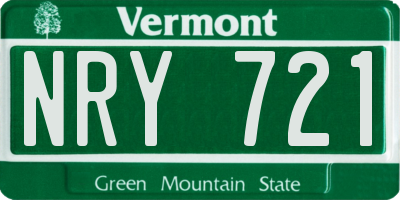 VT license plate NRY721