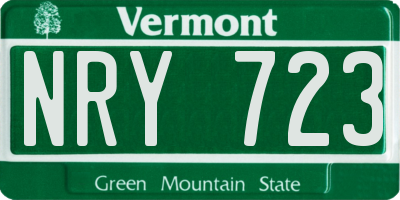VT license plate NRY723
