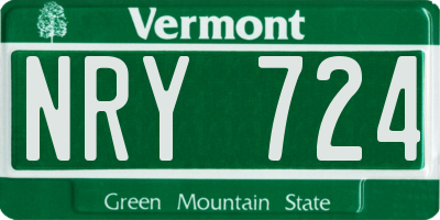 VT license plate NRY724