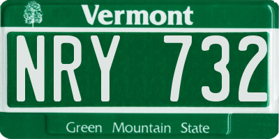 VT license plate NRY732