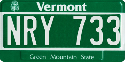 VT license plate NRY733