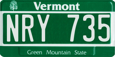 VT license plate NRY735