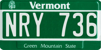 VT license plate NRY736